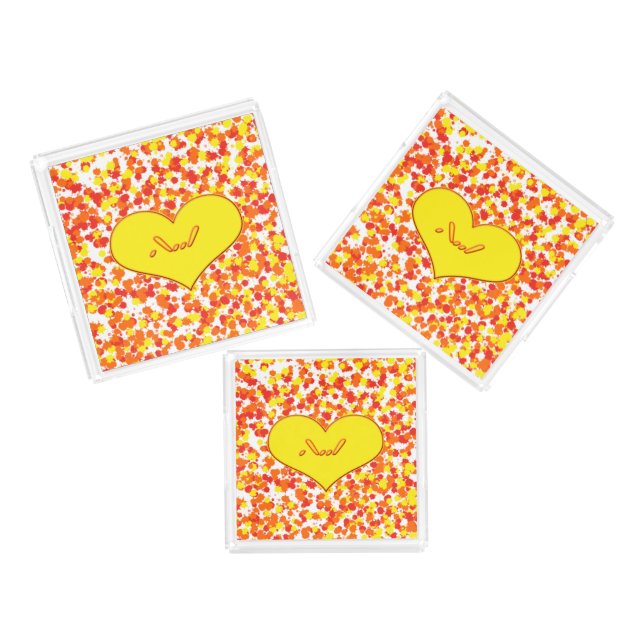 ASL-I Love You with Heart by Shirley Taylor Acrylic Tray (Set)