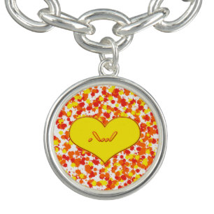 ASL-I Love You with Heart by Shirley Taylor Charm Bracelet