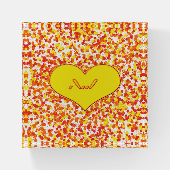 ASL-I Love You with Heart by Shirley Taylor Paperweight (Front)