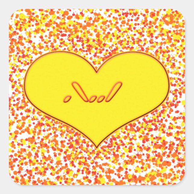 ASL-I Love You with Heart by Shirley Taylor Square Sticker (Front)