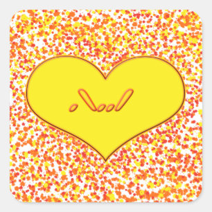ASL-I Love You with Heart by Shirley Taylor Square Sticker