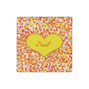 ASL-I Love You with Heart by Shirley Taylor Stone Magnet