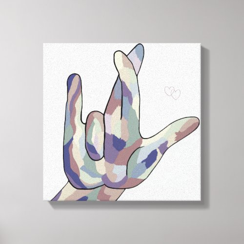 ASL I Really Love You Denim Canvas Print