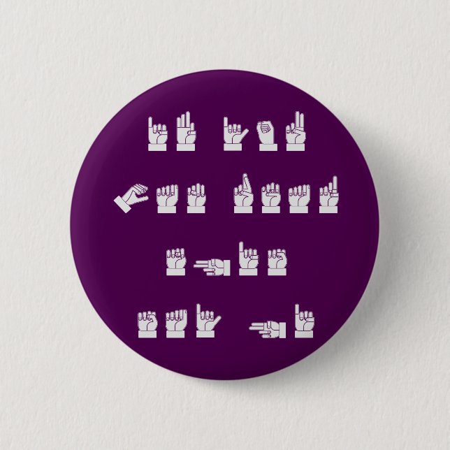 ASL If You Can Read This Say Hi  # Button (Front)