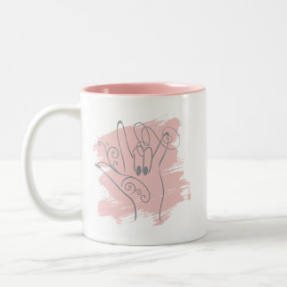 ASL Illustrated Mug - Pink Personalized