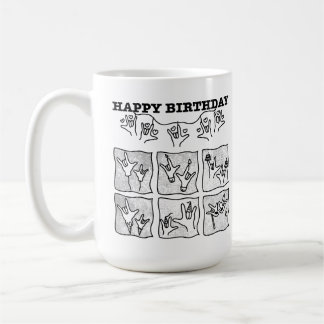 ASL ILY Obsession - Happy Birthday! Coffee Mug