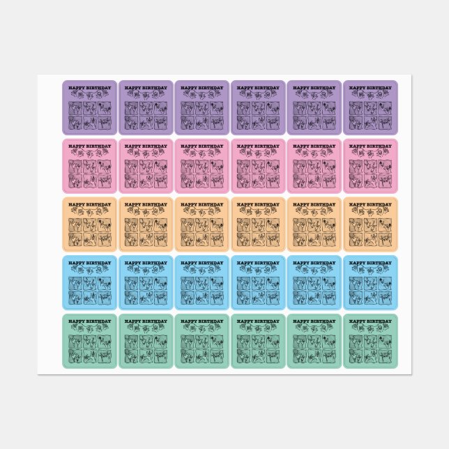 ASL ILY Obsession - Happy Birthday!  Labels (Sheet)