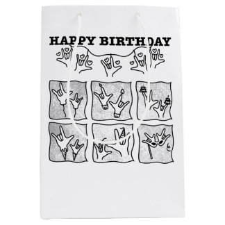 ASL ILY Obsession - Happy Birthday! Medium Gift Bag