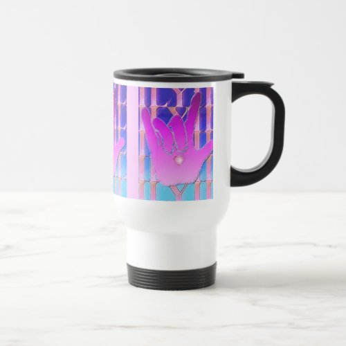 ASL ILY Purple and Blue Travel Mug