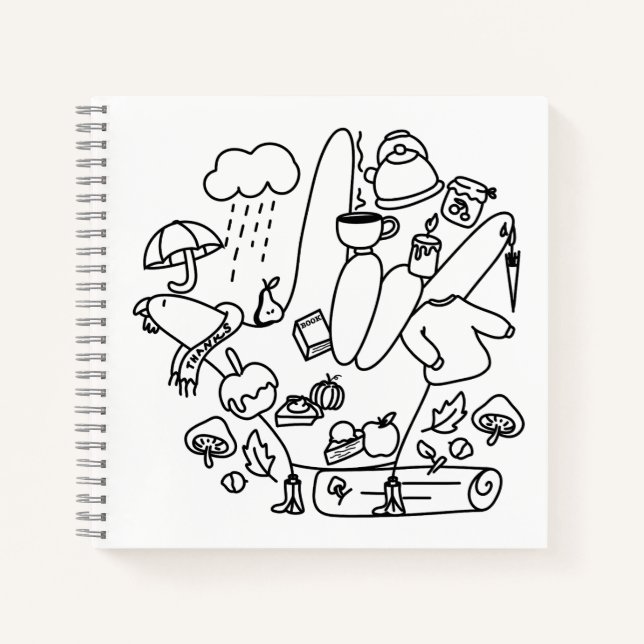 ASL ILY Thanks – Autumn Vibes  Notebook (Front)