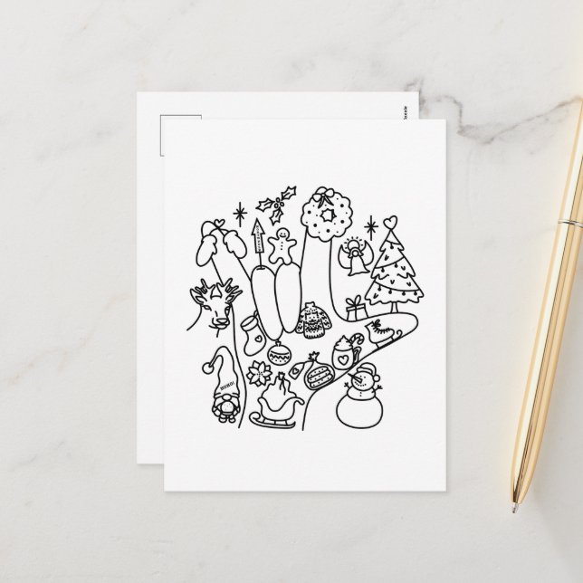 ASL ILY – Winter Vibes  Holiday Postcard (Front/Back In Situ)