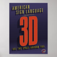 ASL in 3D. A classroom poster.