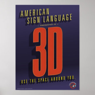 ASL in 3D. A classroom poster. Poster