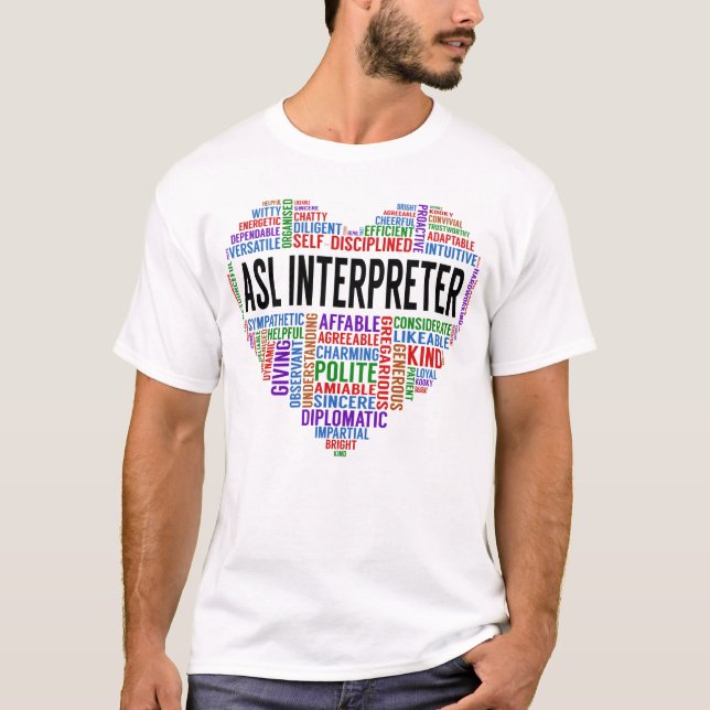 Asl Interpreter Heart T-Shirt (Front)
