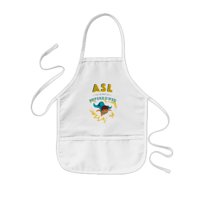 ASL is My Superpower Kids' Apron (Front)