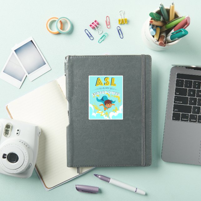 ASL is My Superpower Sticker (iPad Cover)