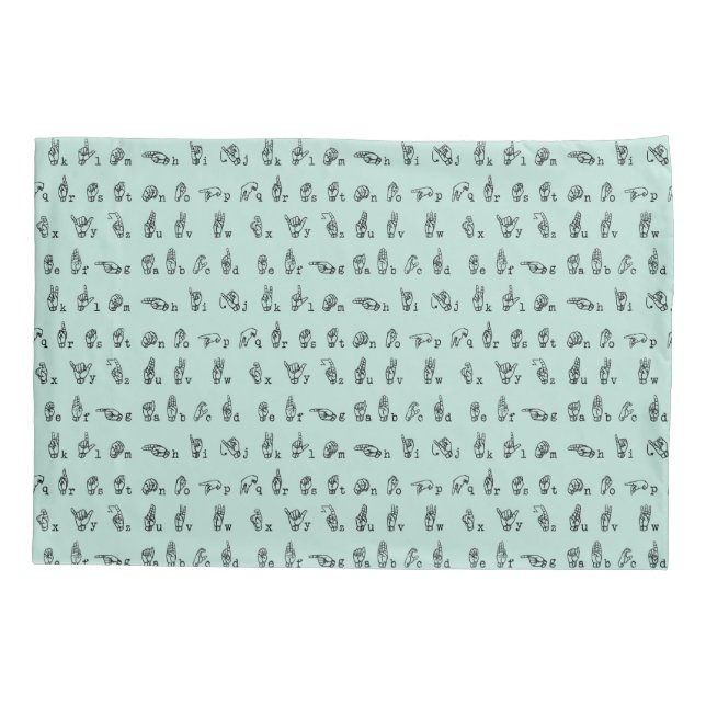 ASL Jade // American Sign Language Alphabet Pillowcase (Back)