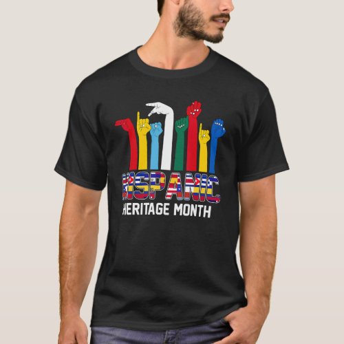 ASL Language Countries Flags Latinx Hispanic Herit T_Shirt