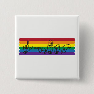 ASL LGBTQ Rainbow Pin