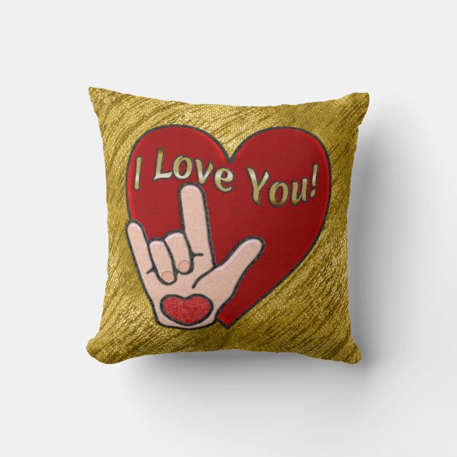 ASL Love (20x20 inch Pillow) Throw Pillow (Front)