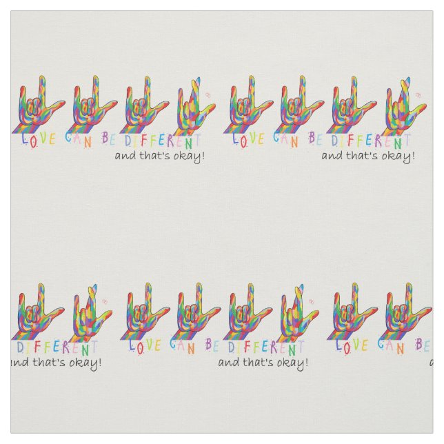 ASL Love Can be Different Sewing Fabric (Swatch)