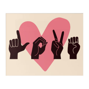 ASL Love IV - Valentine's Day Acrylic Print