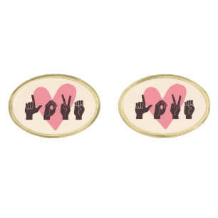 ASL Love IV - Valentine's Day Cufflinks