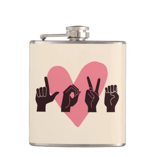 ASL Love IV _ Valentines Day Flask