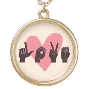 ASL Love IV - Valentine's Day Gold Plated Necklace