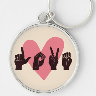 ASL Love IV - Valentine's Day Keychain