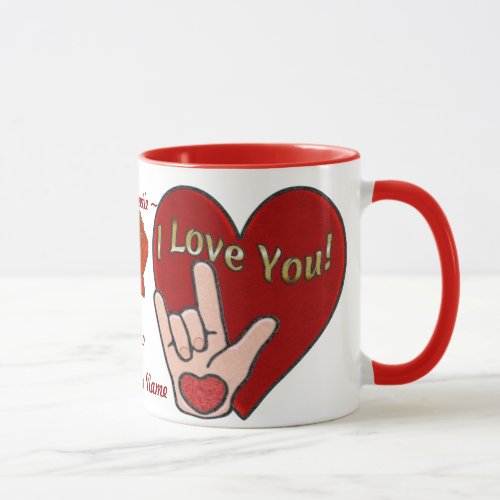 ASL Love Personalized Mug