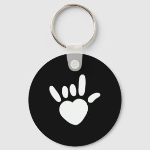 ASL Love Sign American Sign Language Deaf Awarenes Keychain