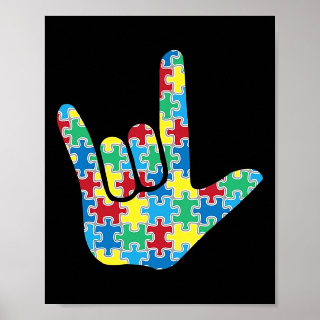 Asl Love Sign Autism Awareness  (Front)