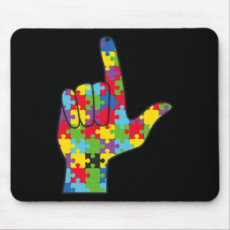 ASL Love Sign Autism Awareness Support  Mouse Pad