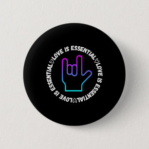 ASL love Sign Disability Awareness Button