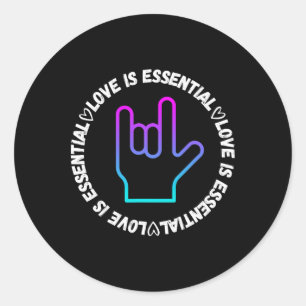 Asl Love Sign Disability Awareness  Classic Round Sticker