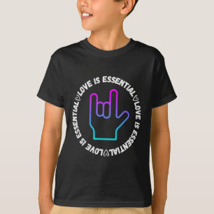 ASL love Sign Disability Awareness T-Shirt