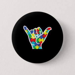 Asl Love Sign Hand Autism Awareness Mom Dad Aunt U Button
