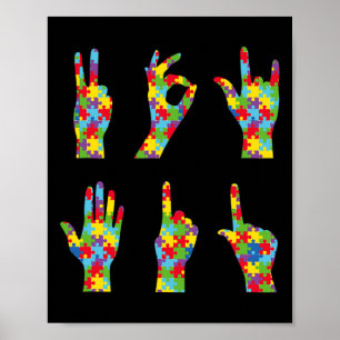 Asl Love Sign Language Autism Awareness 