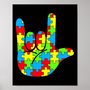 Asl Love Sign Language Autism Awareness 