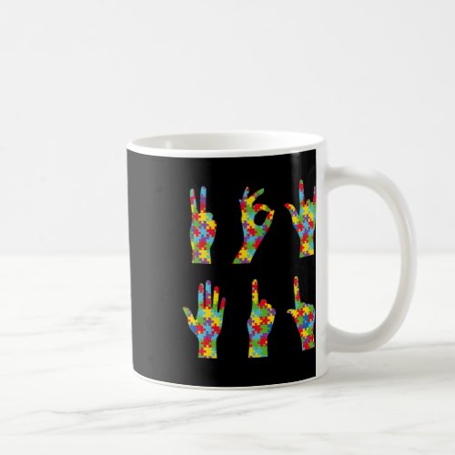 Asl Love Sign Language Autism Awareness  Coffee Mug