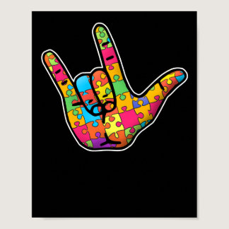 ASL Love Sign Language Autism Awareness Support