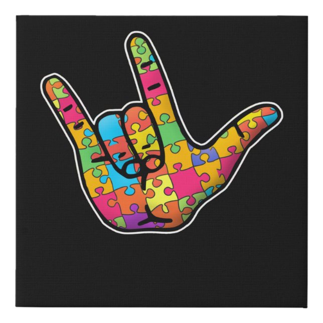ASL Love Sign Language Autism Awareness Support (Front)
