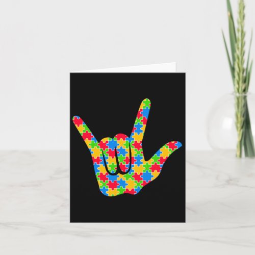 Asl Love Sign Language Autism Awareness Support Lo Card