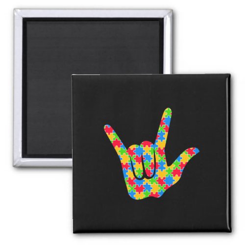 Asl Love Sign Language Autism Awareness Support Lo Magnet