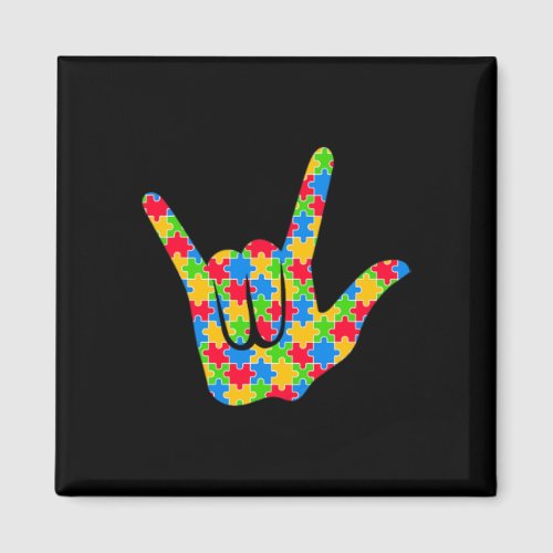 Asl Love Sign Language Autism Awareness Support Lo Magnet