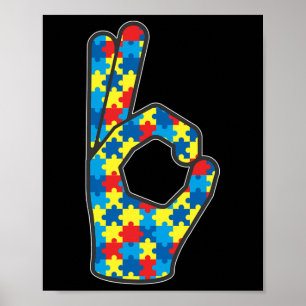 Asl Love Sign Language Autism Gift Awareness Suppo