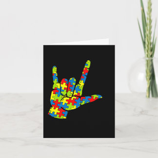 ASL Love Sign Language Autism Gift Awareness Suppo Card