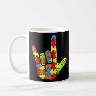 ASL Love Sign Language Autism Gift Awareness Suppo Coffee Mug