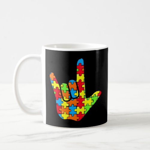 ASL Love Sign Language Autism Gift Awareness Suppo Coffee Mug